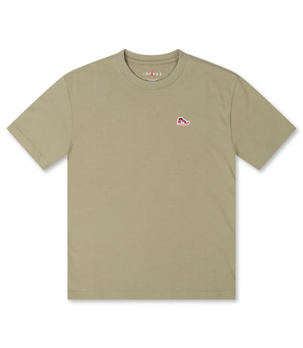 Air Jordan Mens Sneaker Patch Tee - Medium Khaki