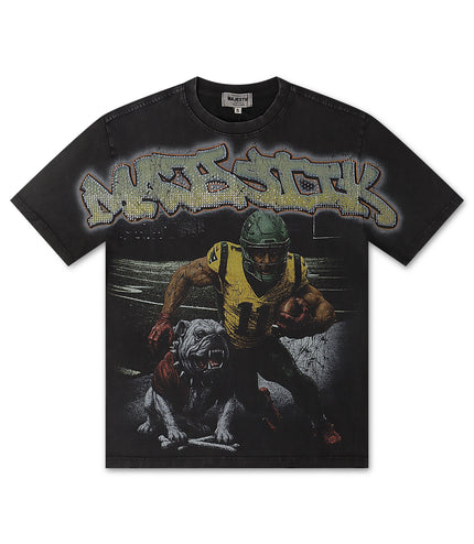 Majestik Mens Football Cropped Tee - Black
