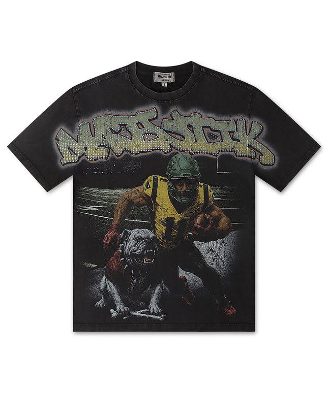 Majestik Mens Football Cropped Tee - Black