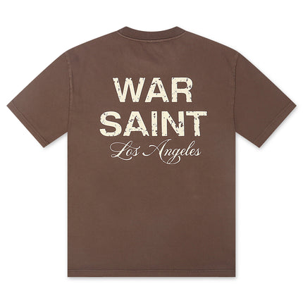 Warsaint LA Script Tee - Brown/White