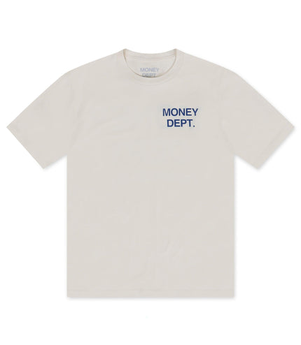 MONEY DEPT. LOS ANGELES HEAVYWEIGHT TEE - CREAM/BLUE MONEY DEPT