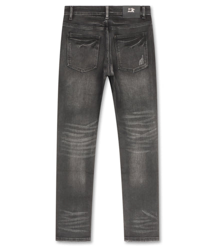 Damati  Distressed Slim Fit Stretch Jeans - Light Grey