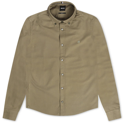 Hugo Boss Roan Button-Up Long Sleeve - Olive