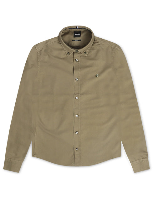 Hugo Boss Roan Button-Up Long Sleeve - Olive
