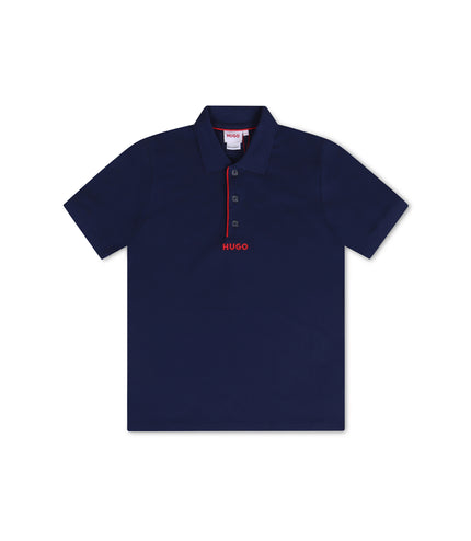 Hugo Kids Logo Print Polo - Navy