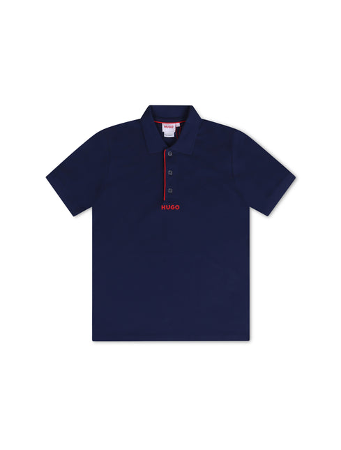 Hugo Kids Logo Print Polo - Navy