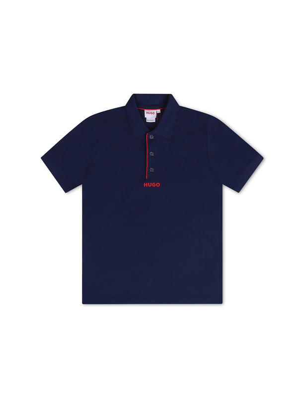 Hugo Kids Logo Print Polo - Navy