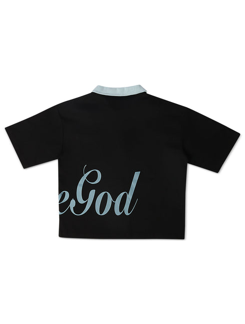 Juice God Clothing Quarter Zip Polo - Black