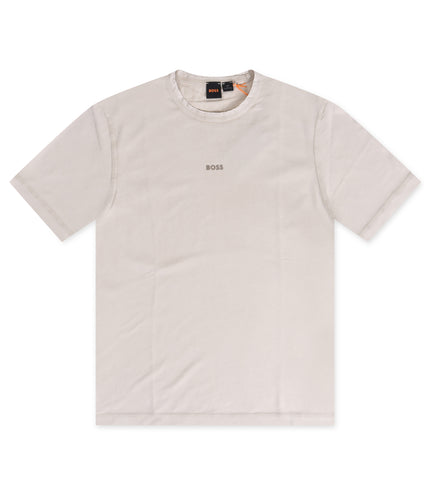 Boss Green Contrast Logo Tee - Cream