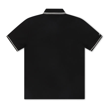Malbon Fairway Applique Pique Polo - Black