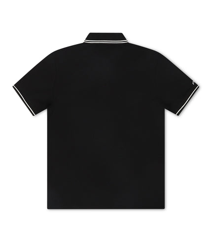 Malbon Fairway Applique Pique Polo - Black