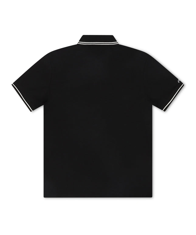 Malbon Fairway Applique Pique Polo - Black