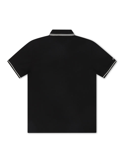 Malbon Fairway Applique Pique Polo - Black