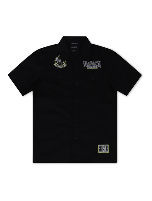 SMOKE RISE GRAPHIC POLISHED TWILL SHIRT - BLACK SMOKE RISE