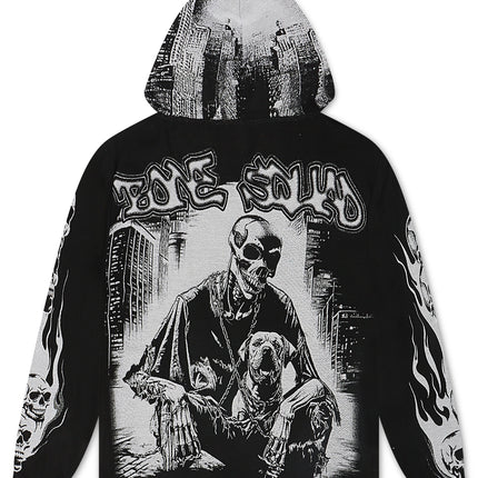 Majestik Mens Bone Squad Tapestry Hoodie - Black