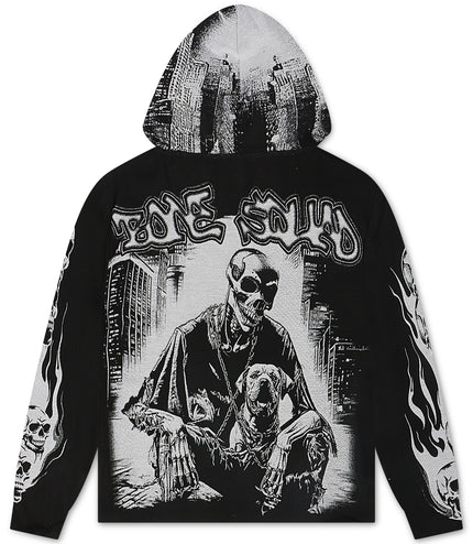 Majestik Mens Bone Squad Tapestry Hoodie - Black