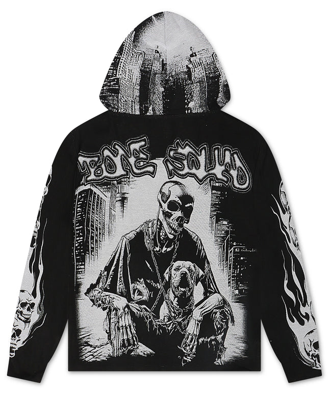 Majestik Mens Bone Squad Tapestry Hoodie - Black