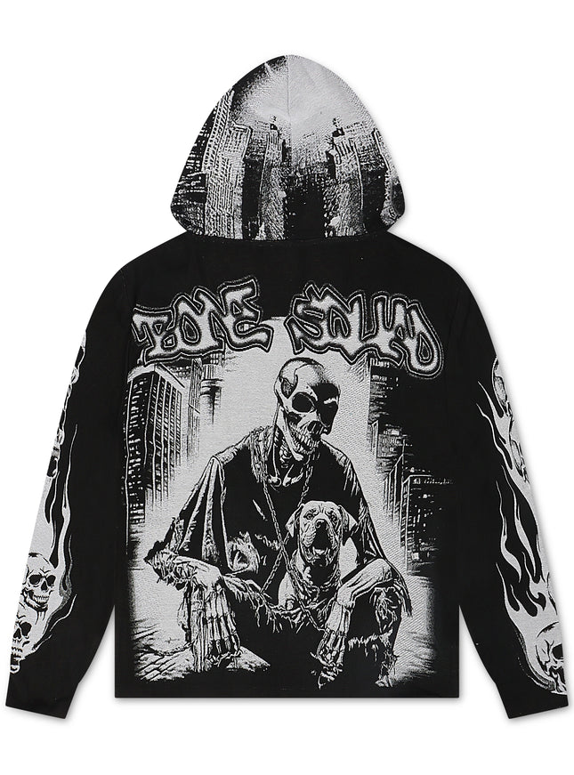 Majestik Mens Bone Squad Tapestry Hoodie - Black