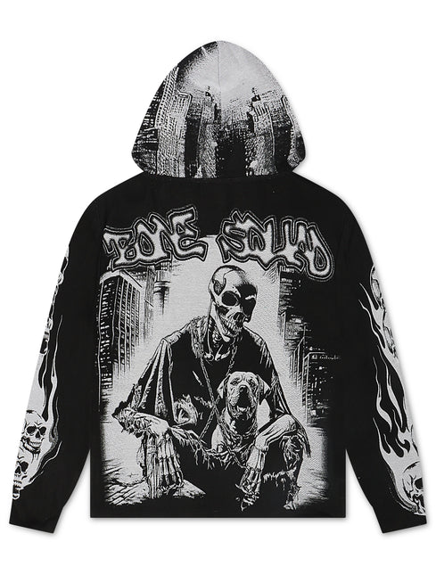 Majestik Mens Bone Squad Tapestry Hoodie - Black