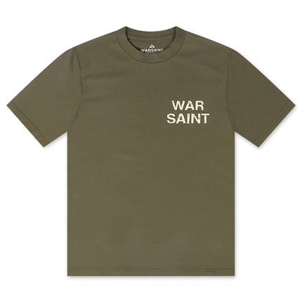Warsaint LA Script Tee - Olive/Cream