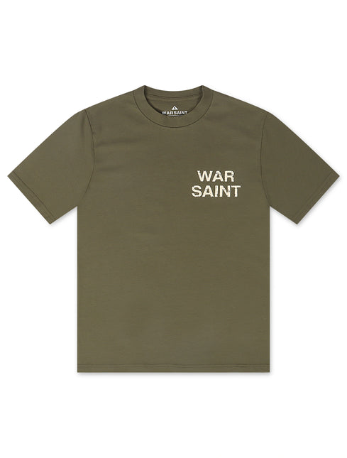 Warsaint LA Script Tee - Olive/Cream