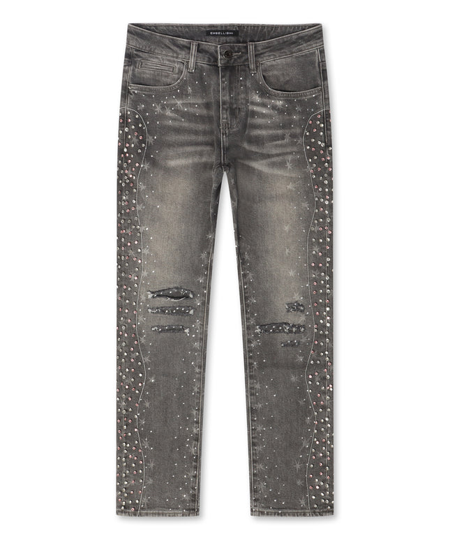 Embellish Elias Rhinestone Jeans - Vintage Wash