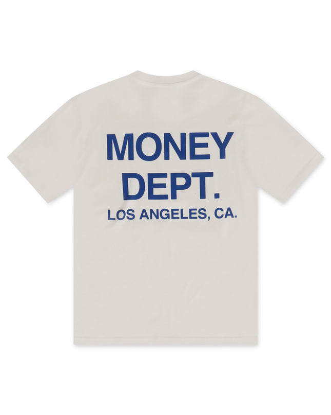 MONEY DEPT. LOS ANGELES HEAVYWEIGHT TEE - CREAM/BLUE MONEY DEPT