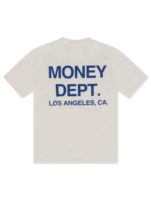 MONEY DEPT. LOS ANGELES HEAVYWEIGHT TEE - CREAM/BLUE MONEY DEPT