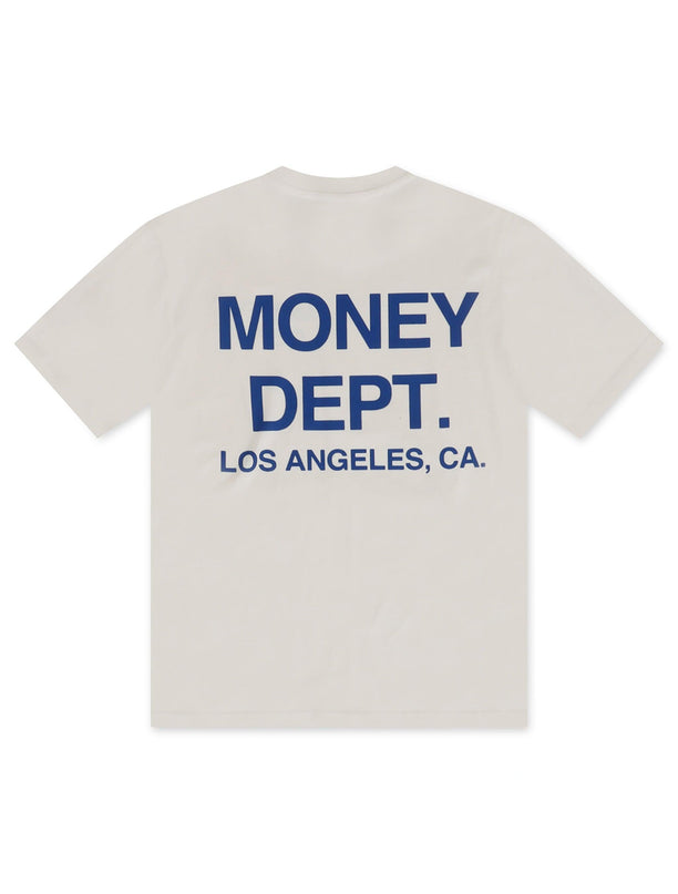 MONEY DEPT. LOS ANGELES HEAVYWEIGHT TEE - CREAM/BLUE MONEY DEPT