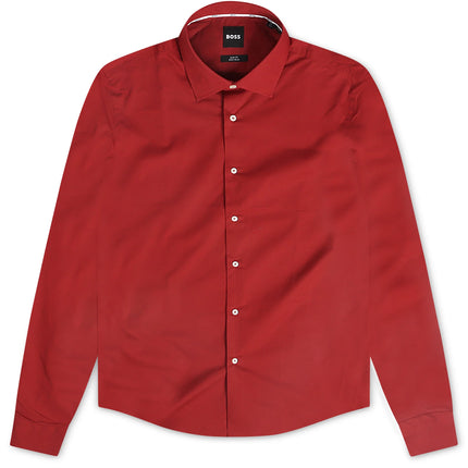 Hugo Boss Hank Button-Up Long Sleeve - Red