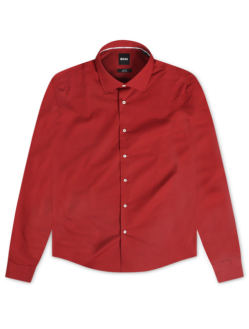 Hugo Boss Hank Button-Up Long Sleeve - Red