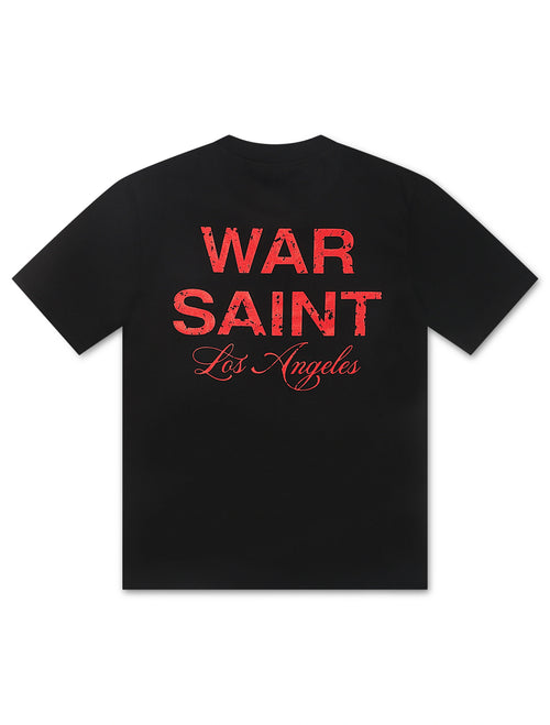 Warsaint LA Script Tee - Black/Red