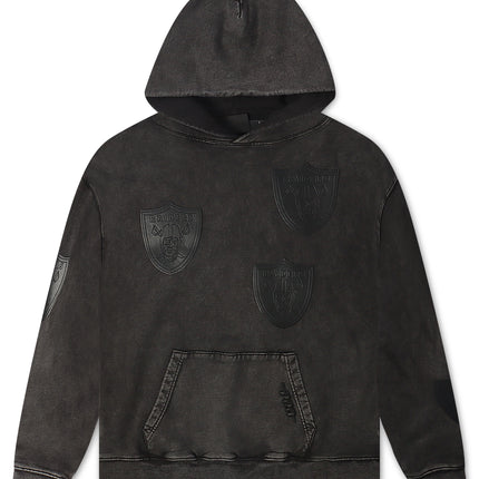 Pro Standard Raiders All Over Logo Hoodie - Washed Black