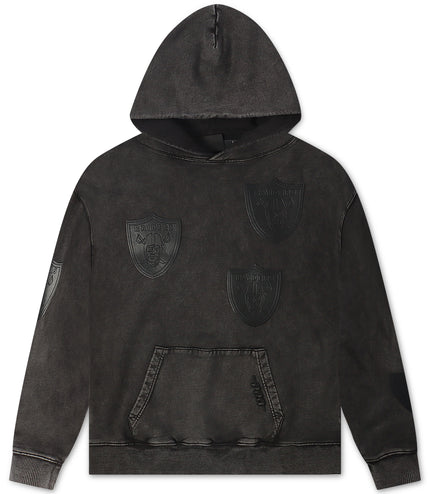 Pro Standard Raiders All Over Logo Hoodie - Washed Black