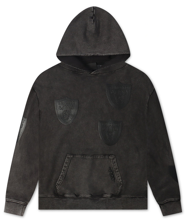 Pro Standard Raiders All Over Logo Hoodie - Washed Black