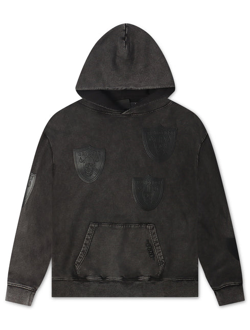 Pro Standard Raiders All Over Logo Hoodie - Washed Black