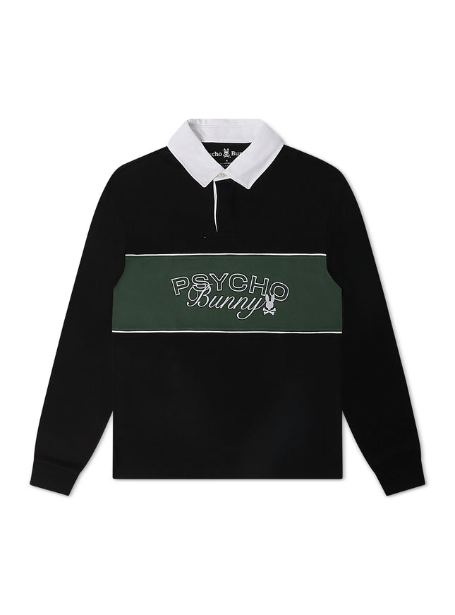 Psycho Bunny Kids Enzo Long Sleeve Rugby Tee - Black/Green - denim exchange