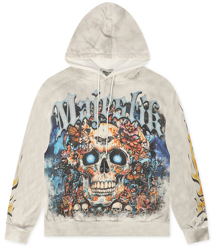 Majestik Mens Skull Tapestry Hoodie - Off White