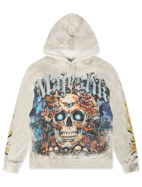 Majestik Mens Skull Tapestry Hoodie - Off White