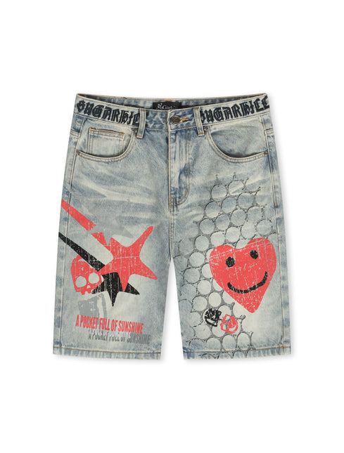 Sugarhill Sunshine Jorts - Blue Wash