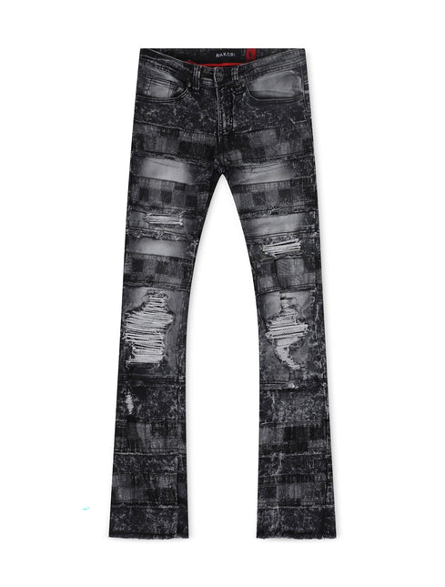 MAKOBI BIANCHI STACKED JEANS - BLACK WASH MAKOBI