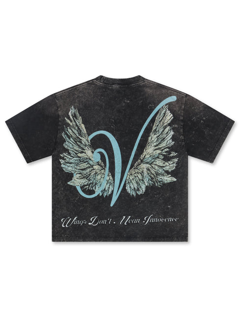 Vtilted Poetry Tee - Grey Wash