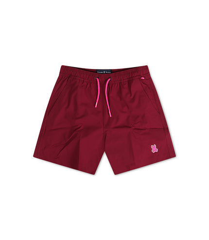 Psycho Bunny Kids Palmview Hydrochromic Swim Trunk - Crimson