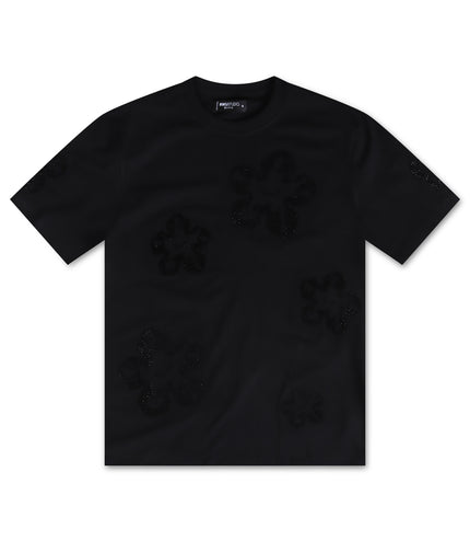 Roku Studio Rhinestone Tear Tee - Black