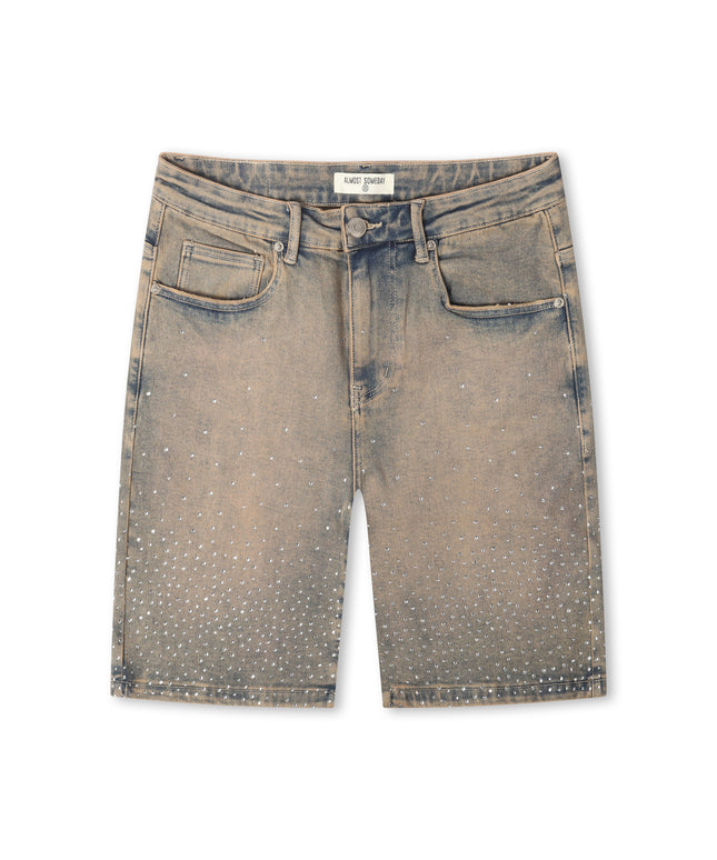 Almost Someday Solomon Rhinestone Jorts - Blue