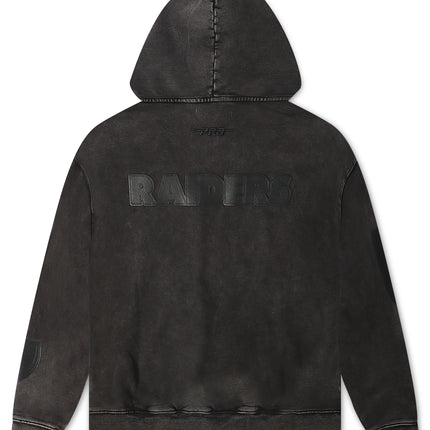 Pro Standard Raiders All Over Logo Hoodie - Washed Black