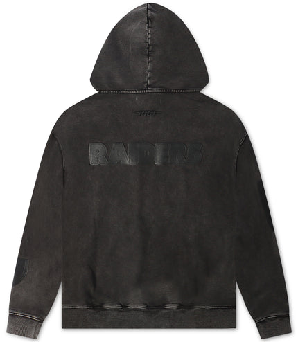Pro Standard Raiders All Over Logo Hoodie - Washed Black