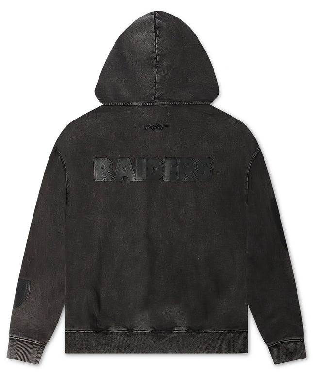 Pro Standard Raiders All Over Logo Hoodie - Washed Black
