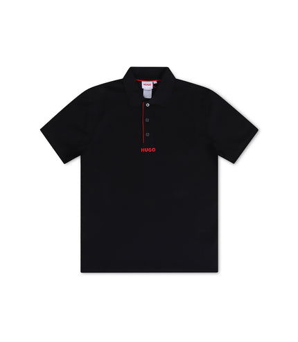 Hugo Kids Logo Print Polo - Black