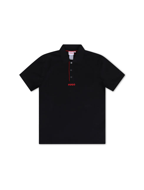 Hugo Kids Logo Print Polo - Black